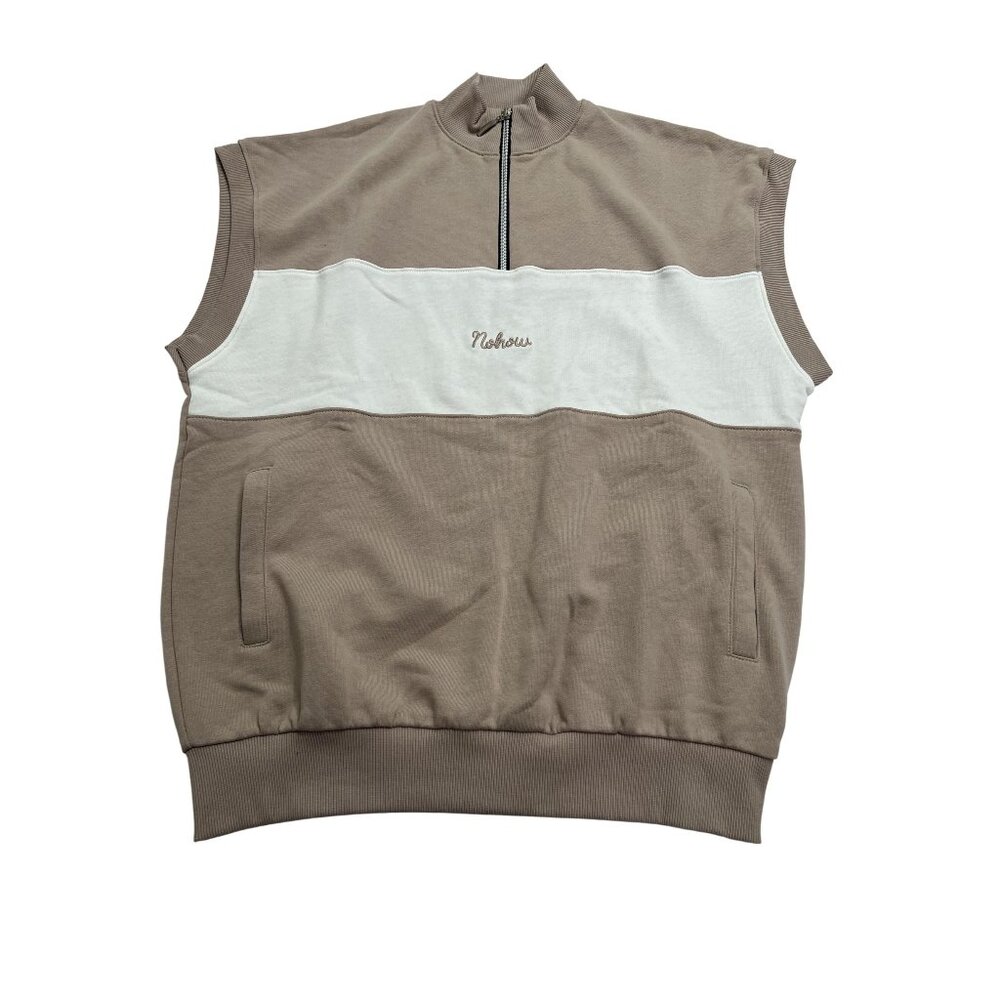 NOHOW Brodie Sleeveless Sweatshirt in White & Beige